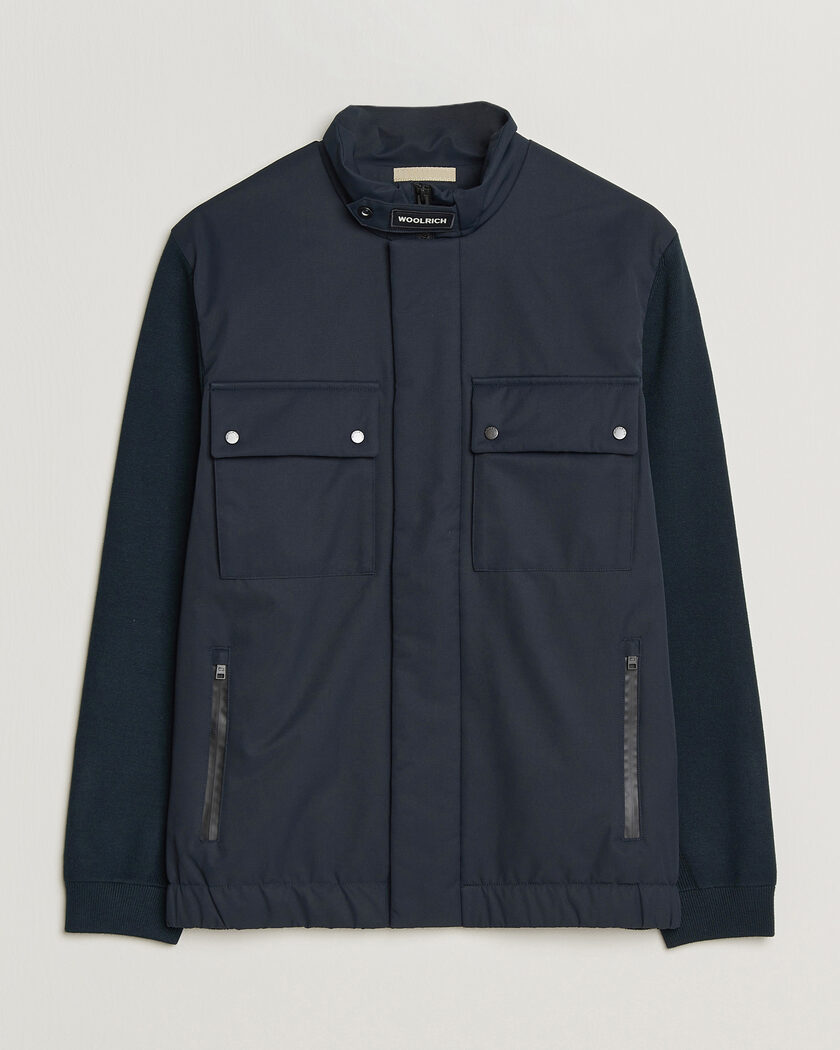 Woolrich Two Layers Hybrid Jacket Melton Blue – Blue