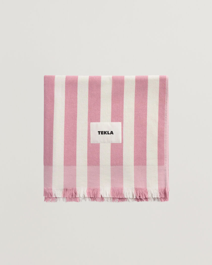 Tekla Organic Terry Beach Towel Palma Stripes – Multi-colour