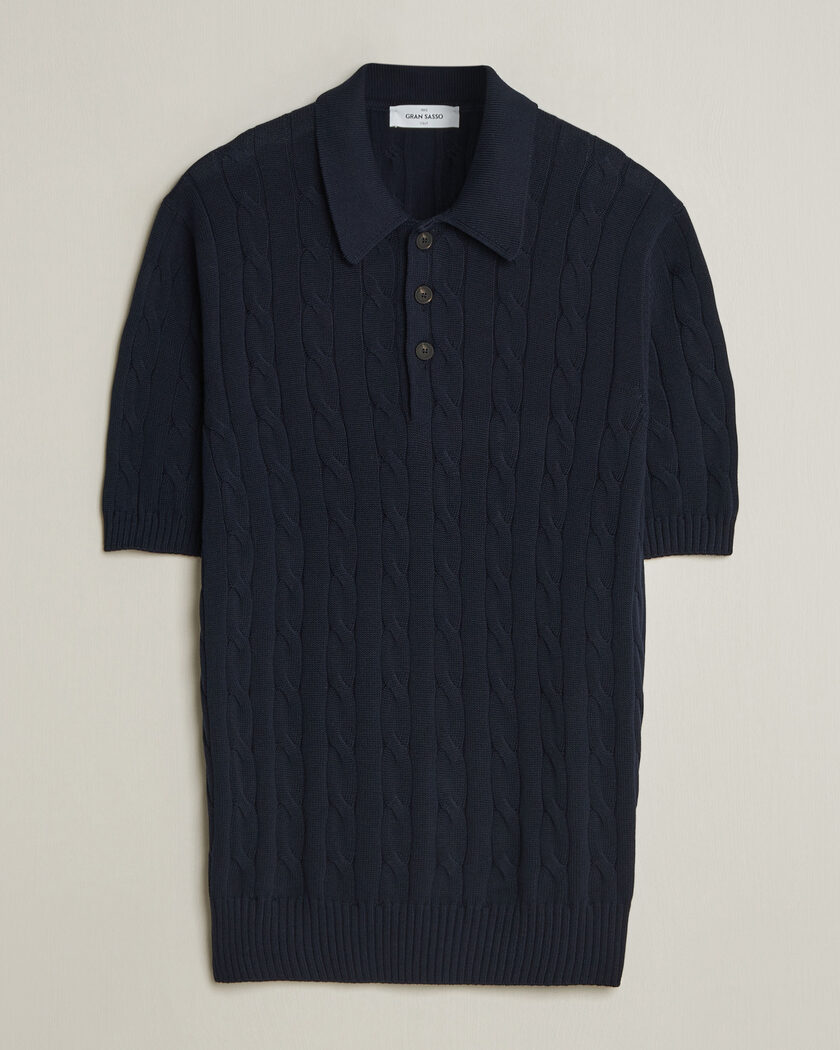 John Smedley Adrian Slim Fit Sea Island Polo Navy at CareOfCarl.com