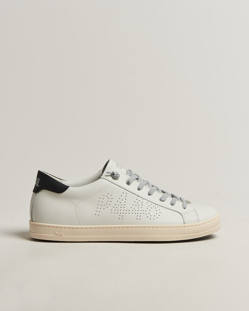 P448 John Leather Sneaker White/Black – White