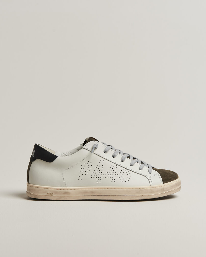 P448 John Leather Sneaker White/Olive – White