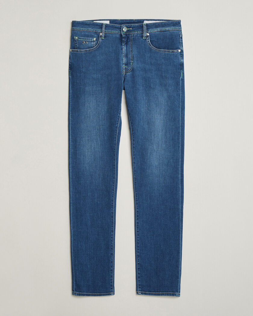 Tramarossa Michelangelo Contrast Seam Stretch Jeans Mid Blue – Blue