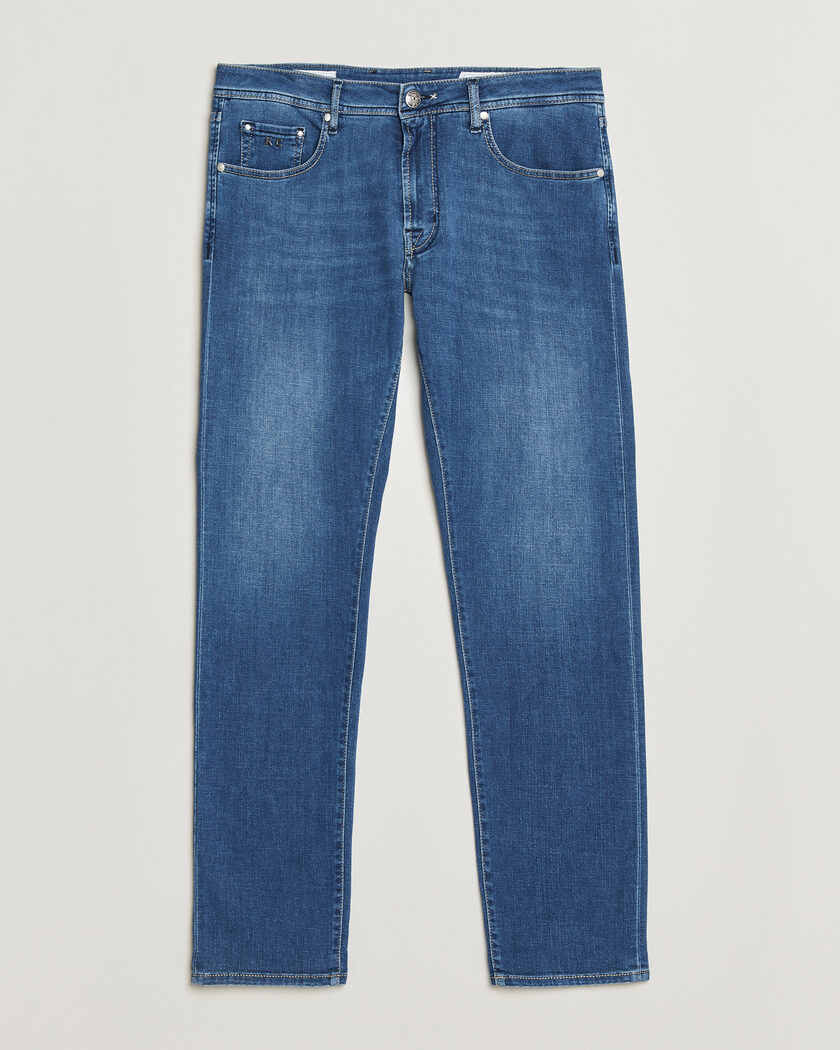 Tramarossa Michelangelo Contrast Seam Stretch Jeans Mid Blue – Blue