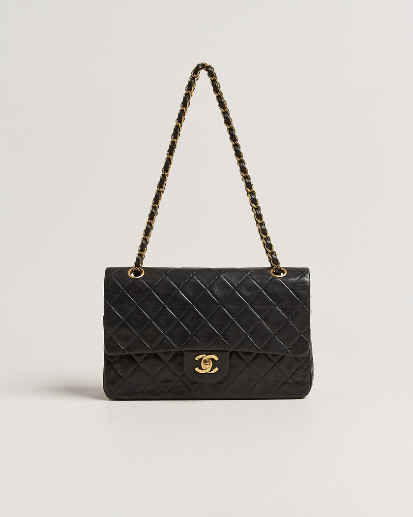 Chanel Pre-Owned Classic Medium Double Flap Bag Lambskin Black – Black