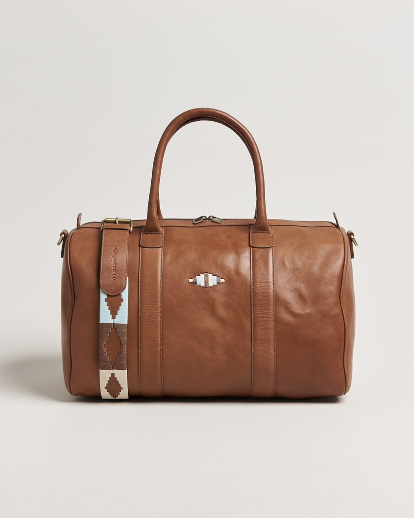 Pampeano Varon Small Leather Weekend Bag Tan – Brown