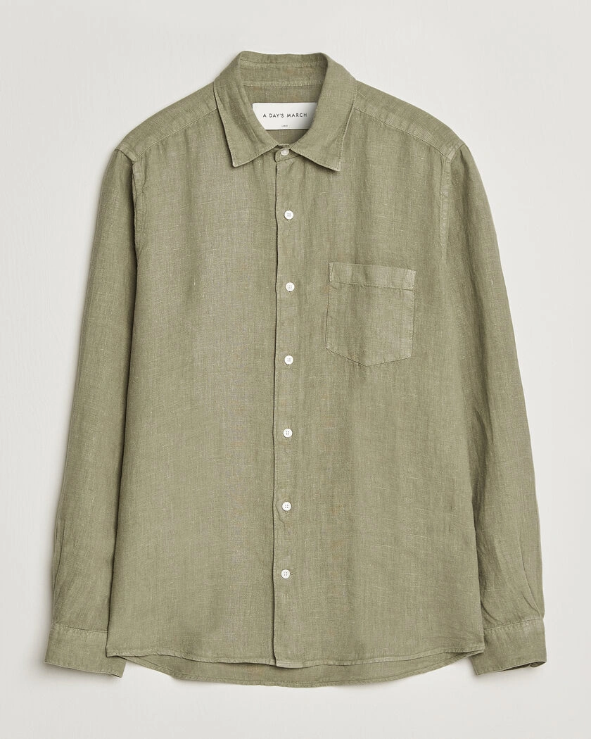 A Day's March Daintree Linen Shirt Misty Green – Green