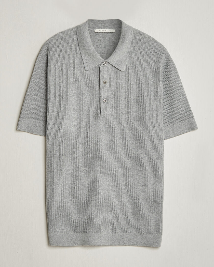 A Day's March Aspen Structure Short Sleeve Polo Camel at