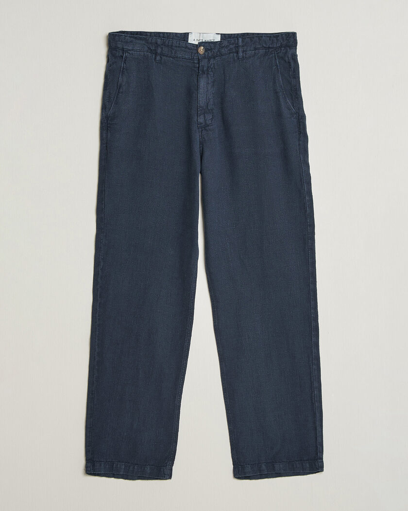 A Day's March Redwood Linen Trousers Navy – Blue