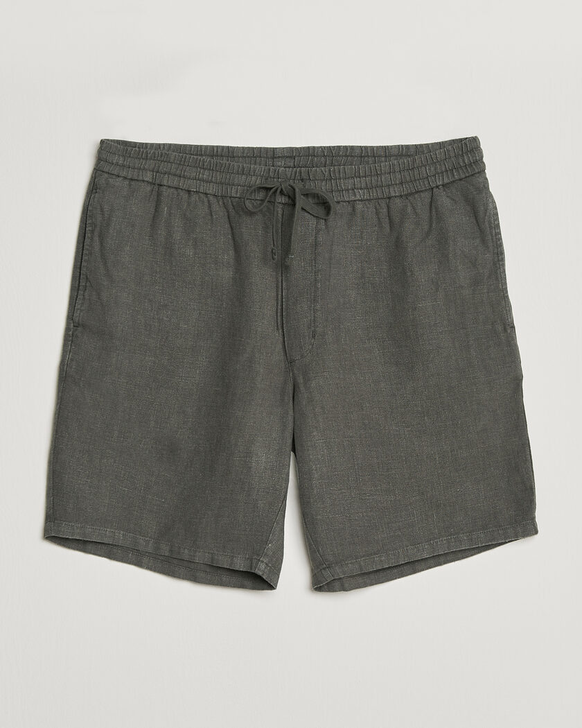 A Day's March Ipu Linen Drawstring Shorts Olive – Green