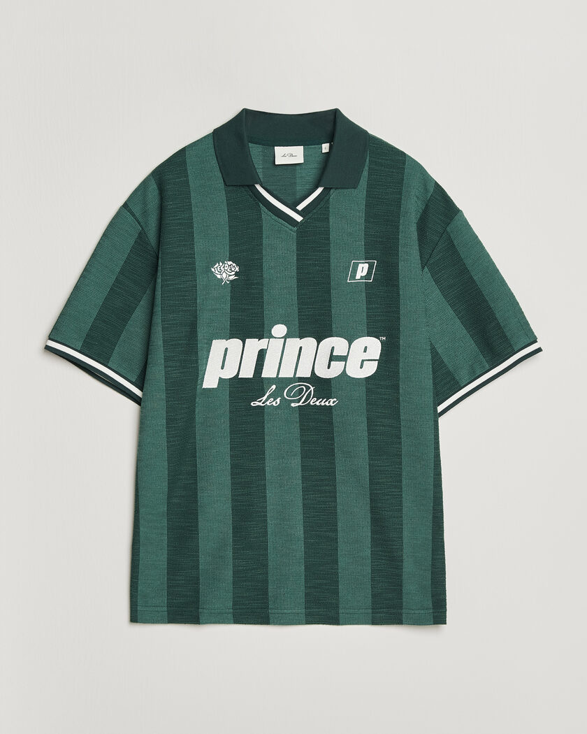 LES DEUX Prince Stripe Jaquard Polo Pineneedle Green – Green