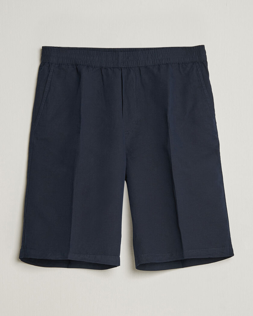 Filippa K Theo Relaxed Linen/Cotton Drawstring Shorts Navy – Blue