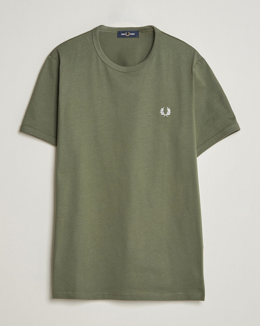 Fred Perry Ringer T-Shirt Laurel Wreath Green – Green