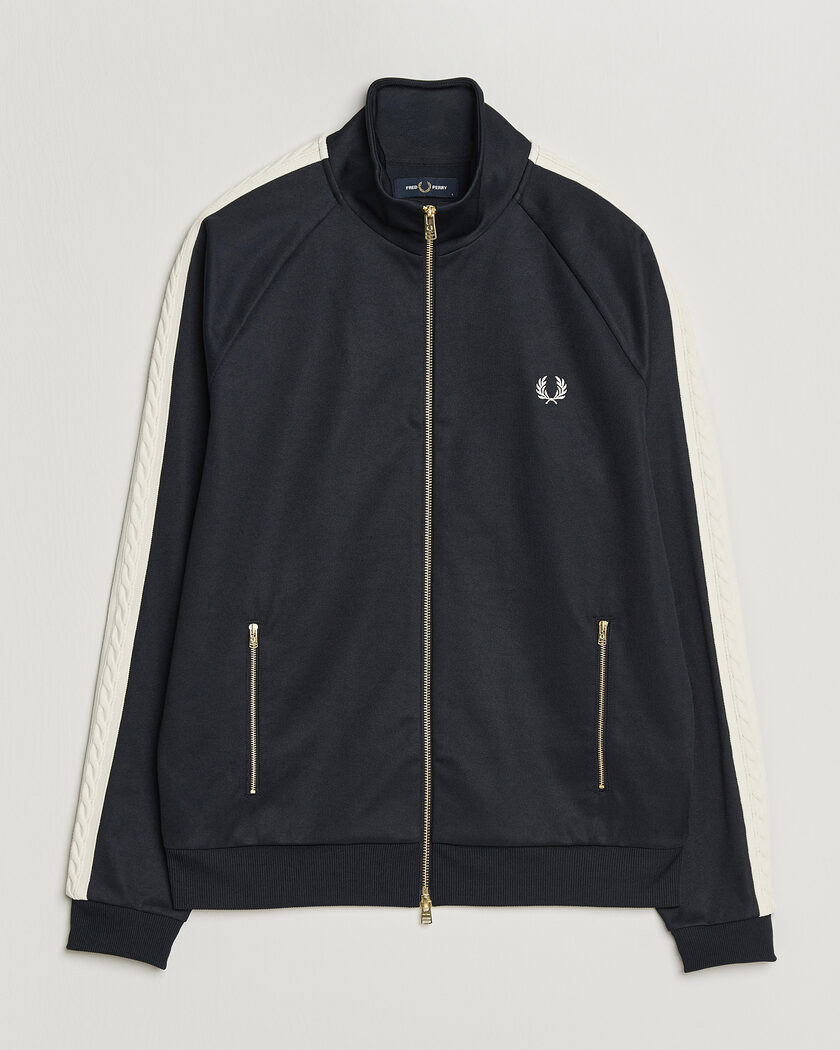 Fred Perry Cable Taped Track Jacket Navy – Blue
