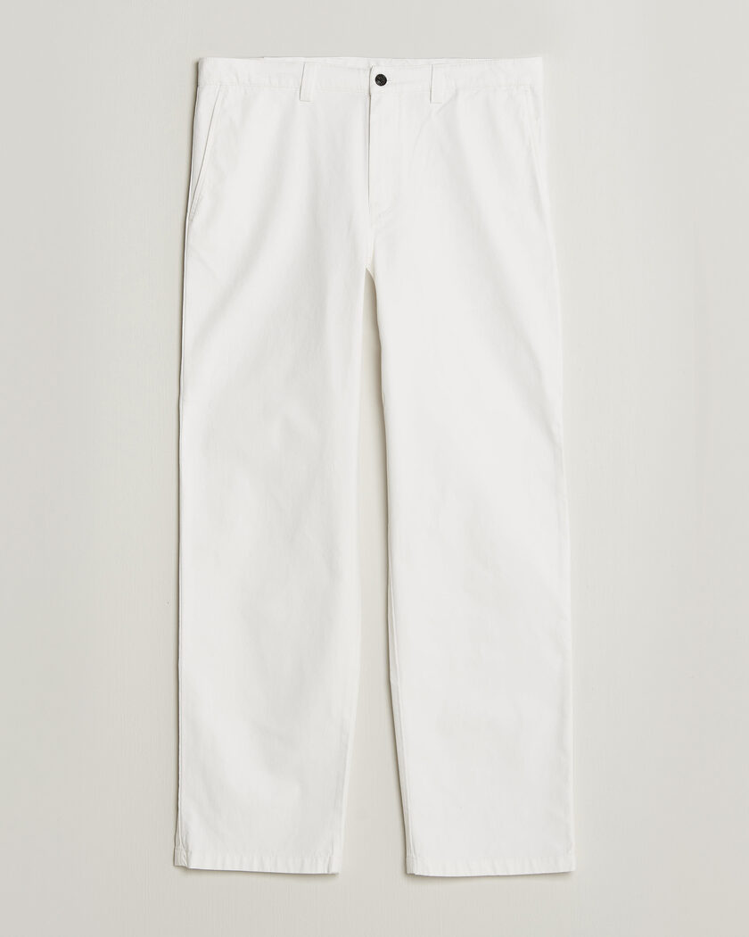 新品 オーラリー WASHED FINX CHINO NARROW PANTS Auralee Washed Finx Chinos Ivory at CareOfCarl.com