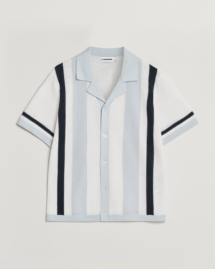 J.Lindeberg Remus Knitted Resort Shirt Skywriting – Multi-colour
