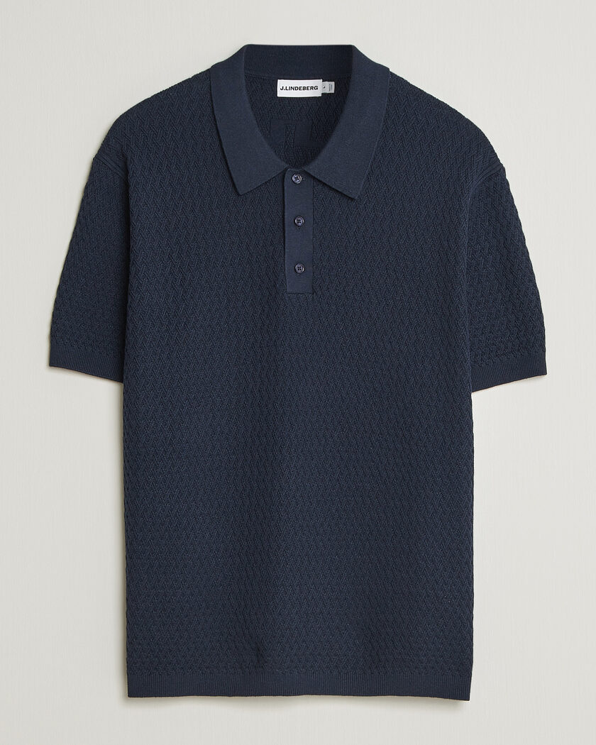 John Smedley Adrian Slim Fit Sea Island Polo Navy at CareOfCarl.com