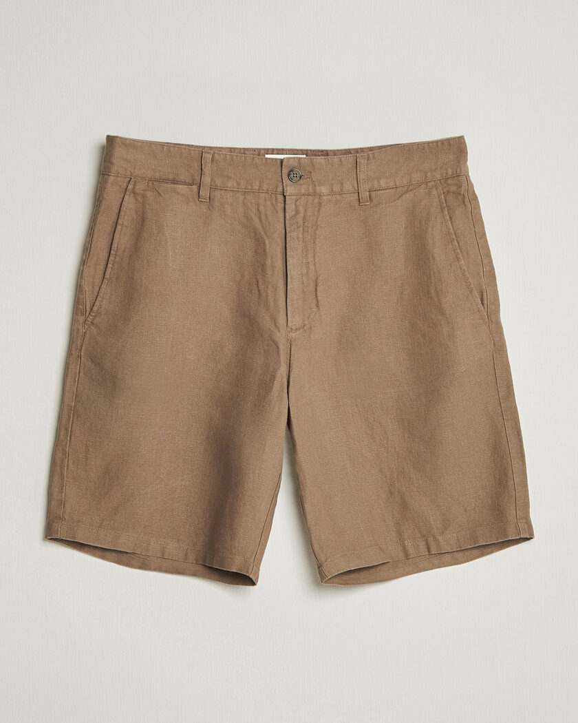 NN07 Aden Linen Shorts Clay Mirage – Brown