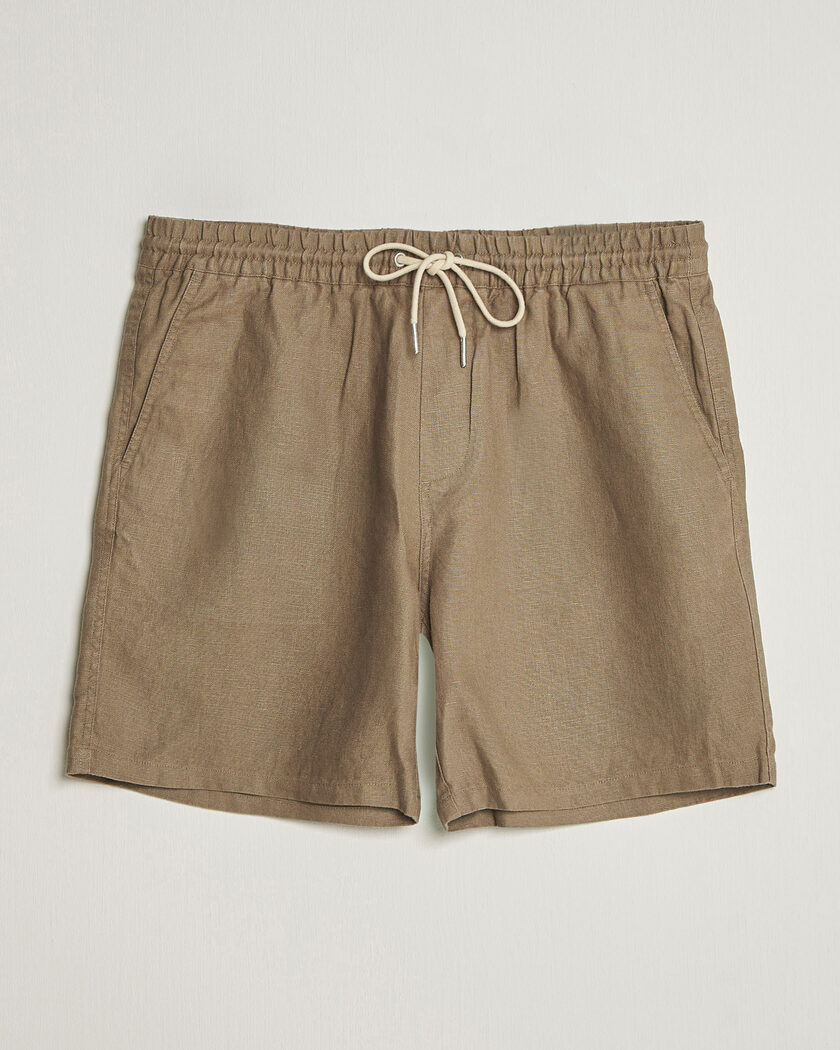 NN07 Gregor Linen Drawstring Shorts Clay Mirage – Brown