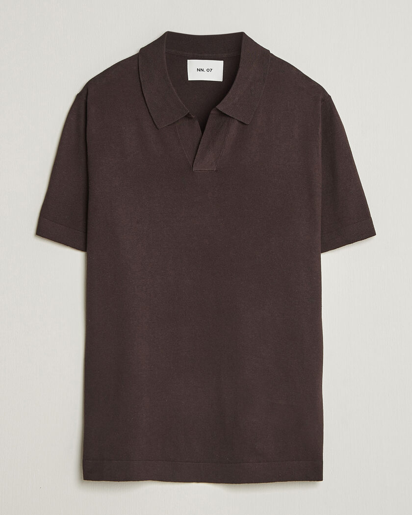 NN07 Ryan Cotton/Linen Polo Dusky Port – Brown