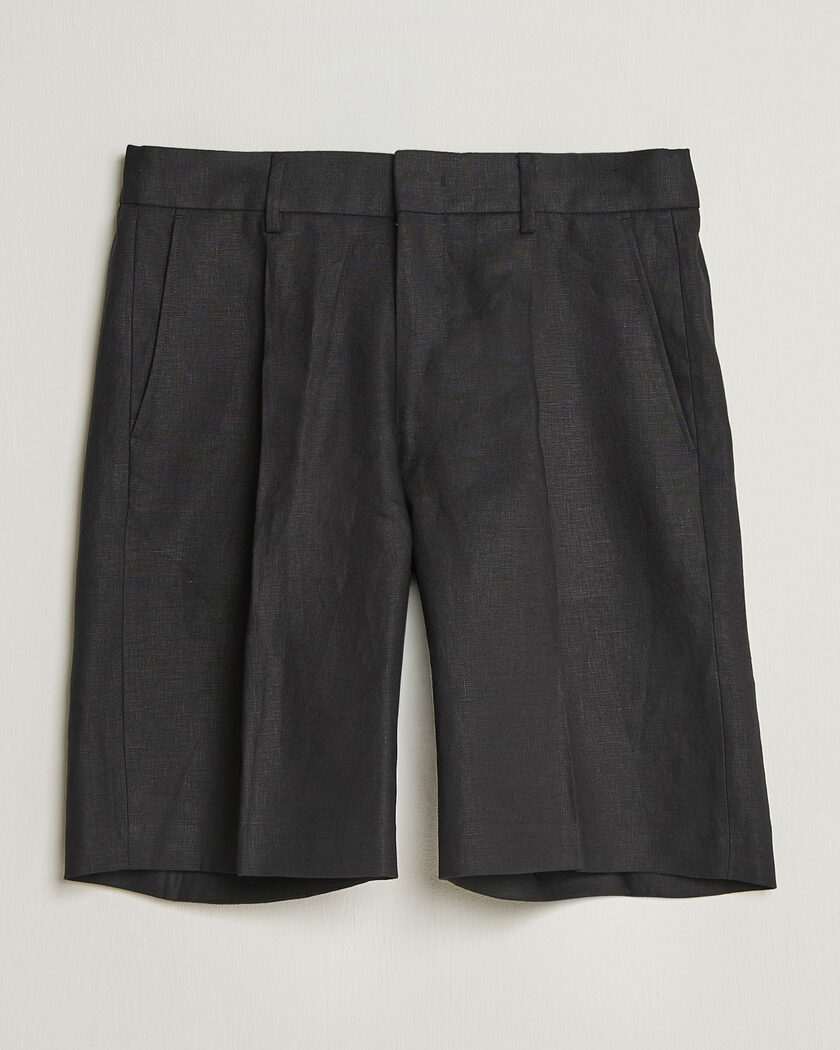 NN07 Kay Relaxed Fit Linen Drawstring Shorts Black – Black