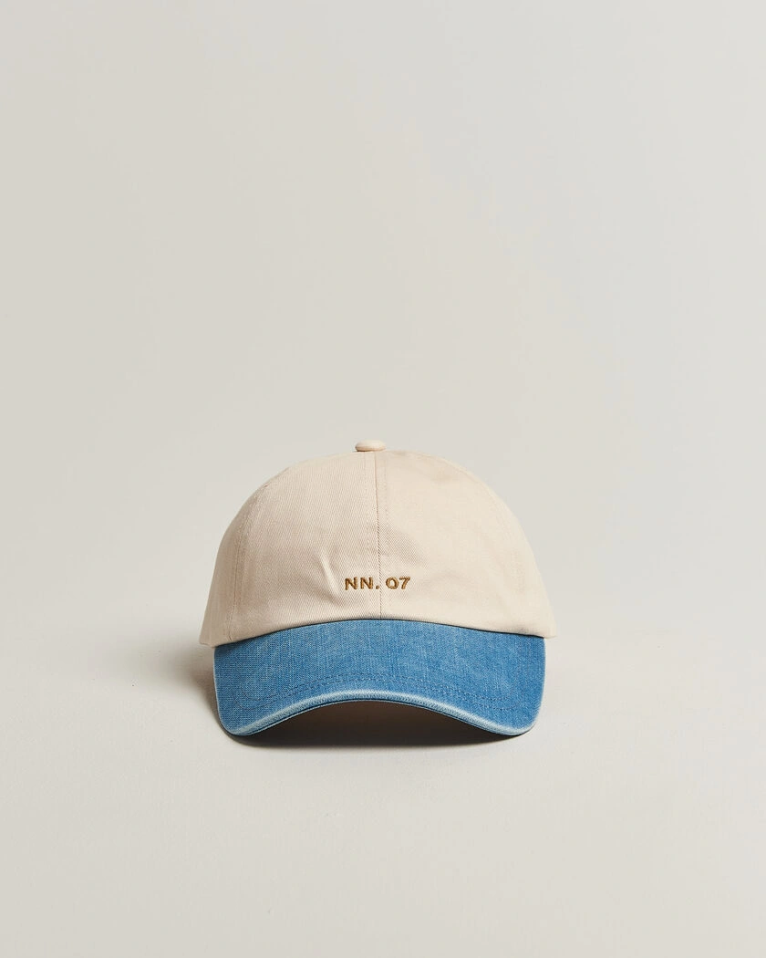 NN07 Logo Cap Light Blue – Beige
