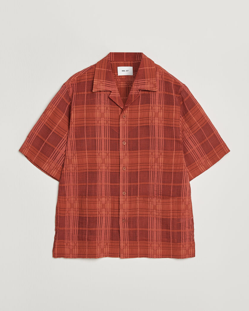 NN07 Julio Flower Short Sleeve Shirt Deep Truffle at CareOfCarl.com