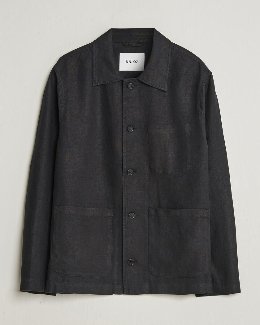 NN07 Morgan Linen Overshirt Black – Black