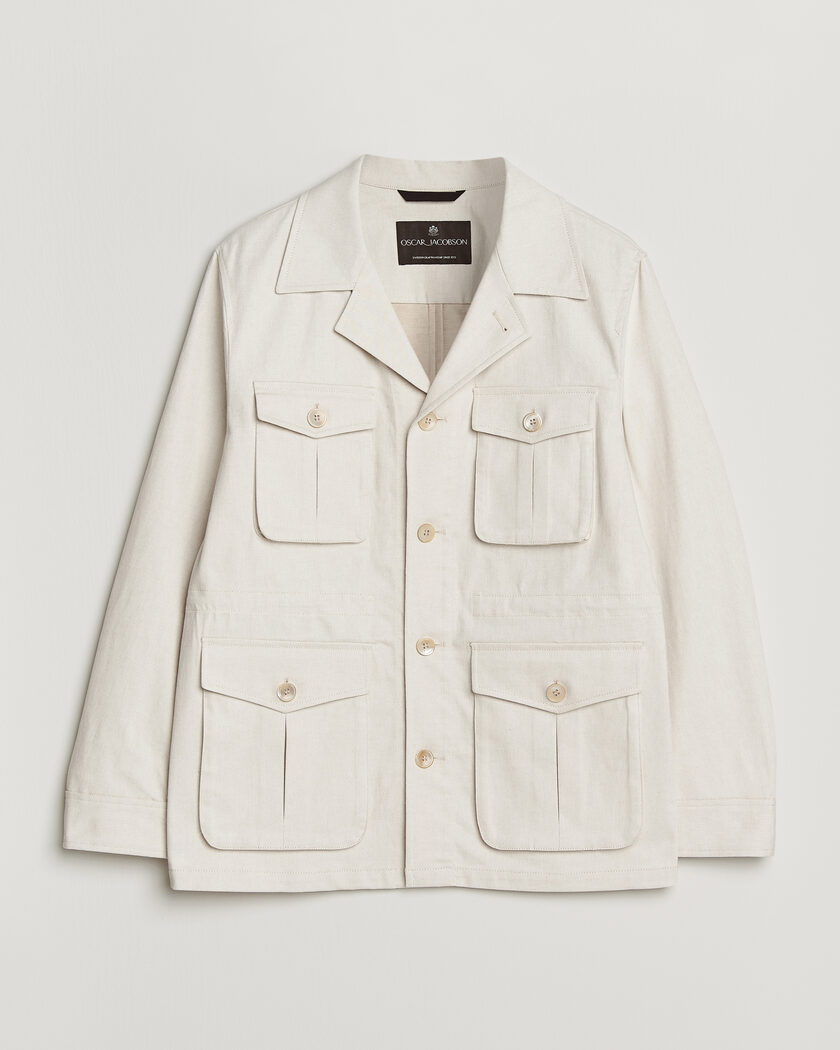 Oscar Jacobson Sirolo Shirt Jacket Off White – White