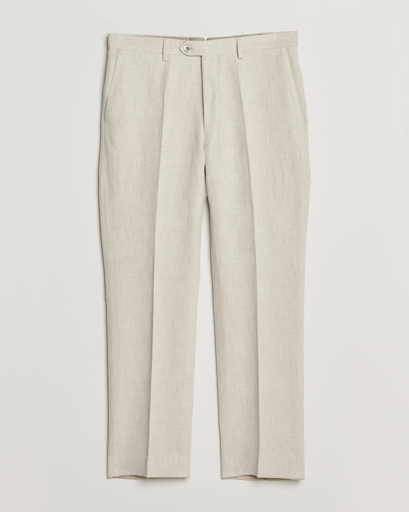 Oscar Jacobson Dell Cotton/Linen Trousers Off White – White