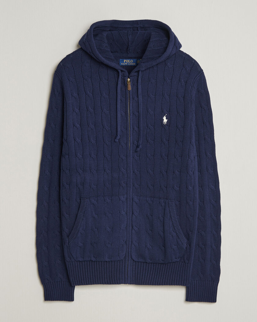 Polo Ralph Lauren Knitted Full Zip Sweater Bright Navy – Blue