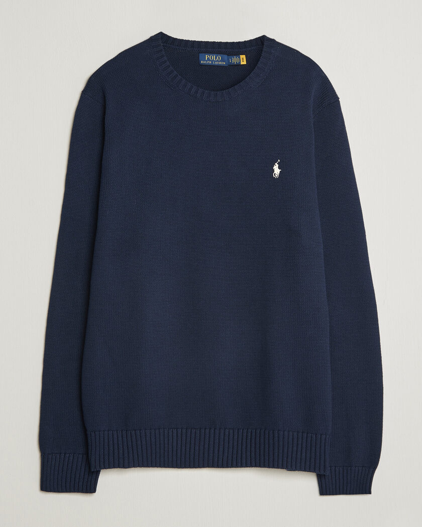 Polo Ralph Lauren Cotton Crew Neck Sweater Hunter Navy – Blue