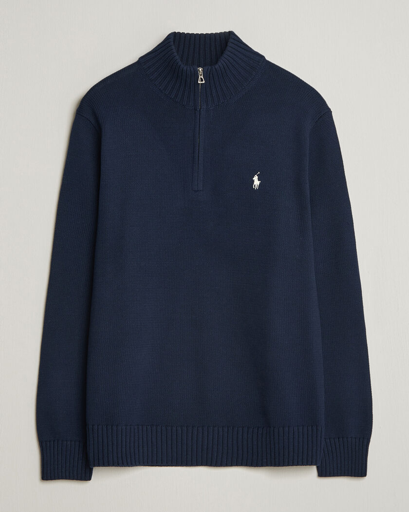 Brunello Cucinelli 2 Ply Cashmere Half Zip Navy at CareOfCarl.com