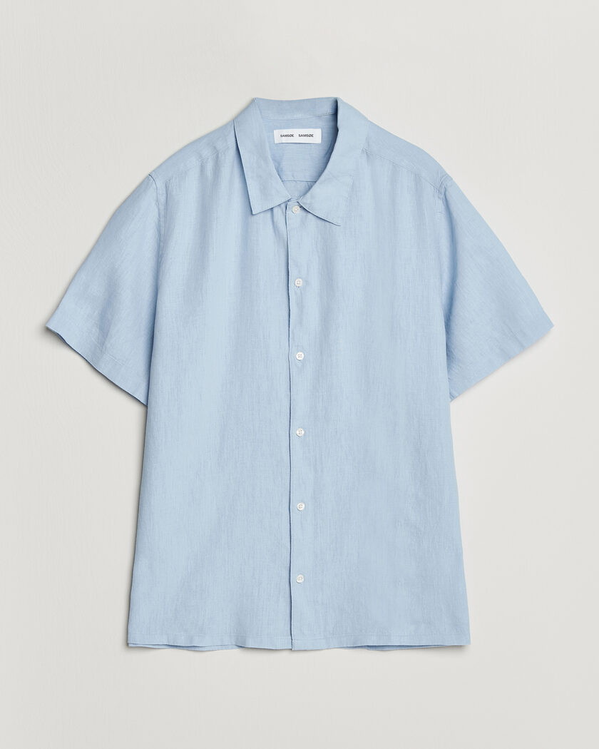 Samsøe Samsøe Avan Linen Short Sleeve Shirt Windsurfer – Blue