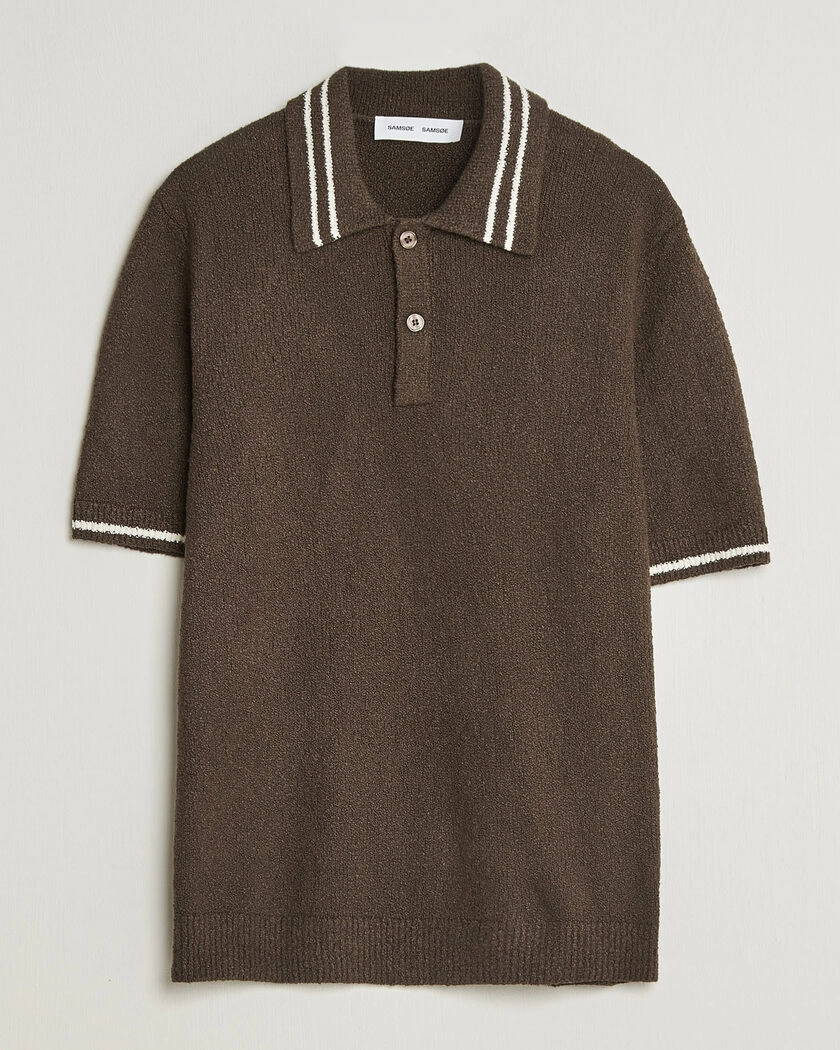 Samsøe Samsøe Pedro Knitted Polo Turkish Coffee – Brown
