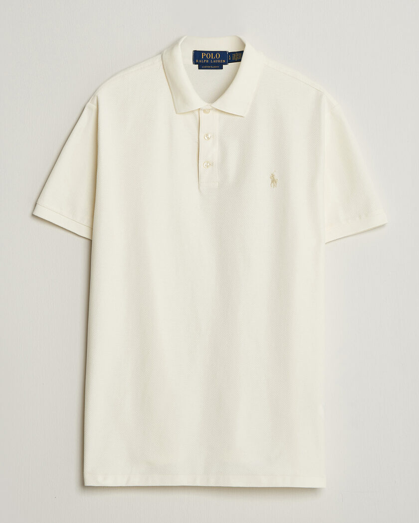 Polo Ralph Lauren Honeycomb Texture Polo Pale Cream – White
