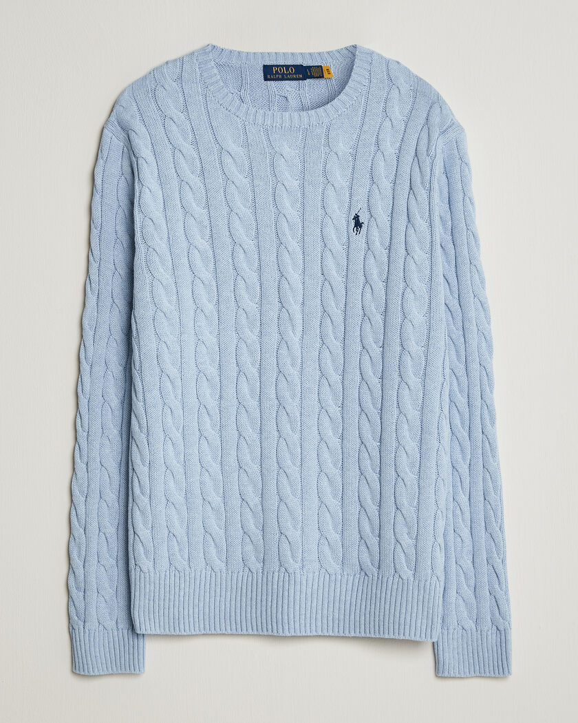 Polo Ralph Lauren Cotton Cable Pullover Blue Hyacinth Heather – Blue