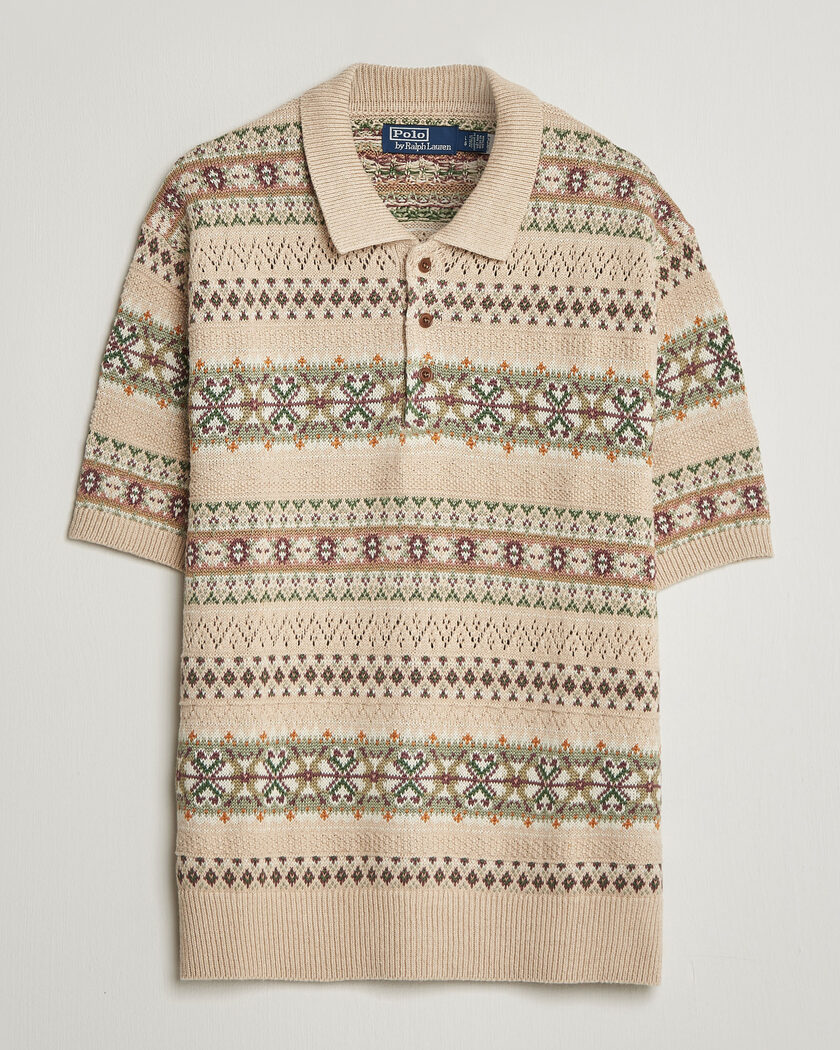 Polo Ralph Lauren Cotton/Linen Fairisle Polo Tan Combo – Beige