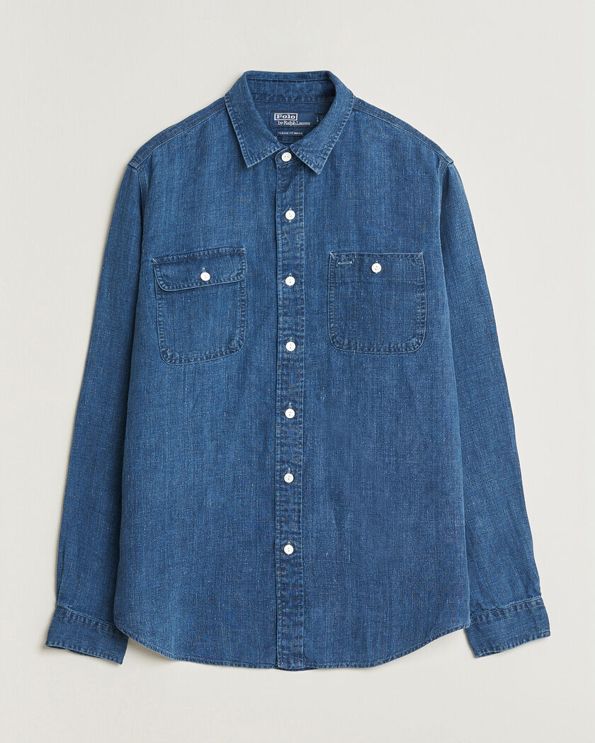 RRL Oxford Denim Shirt Indigo at CareOfCarl.com