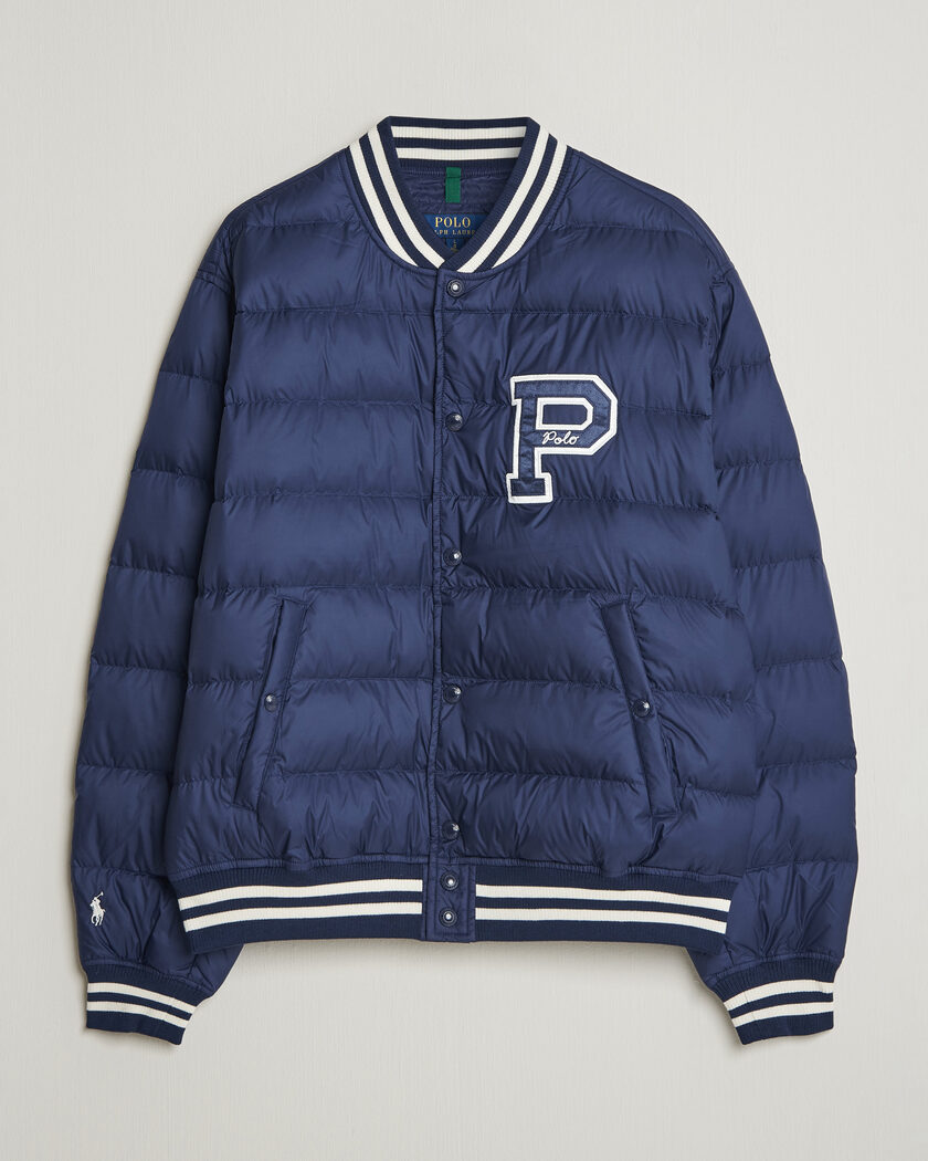 Polo Ralph Lauren Quilted Letterman Jacket Newport Navy – Blue