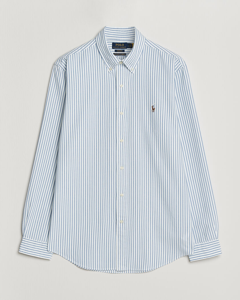 Polo Ralph Lauren Custom Fit Seersucker/Oxford Stripe Shirt White/Blue – White