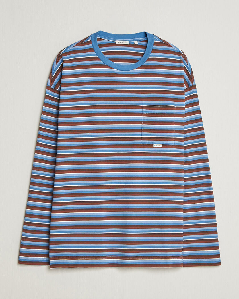 Sunflower Long Sleeve Pocket Tee Blue Stripe – Blue