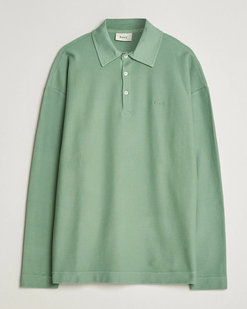 Forét Herb Textured Knit Polo Green Oxide – Green