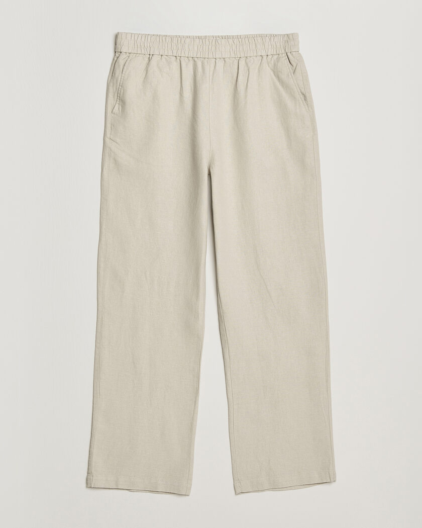 Morris Fenix Linen Trousers Khaki at CareOfCarl.com