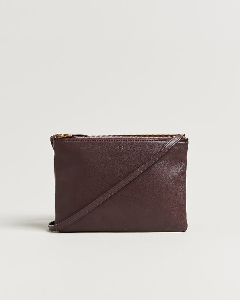 Celine Pre-Owned Trio Bag Medium Leather Burgundy – Red