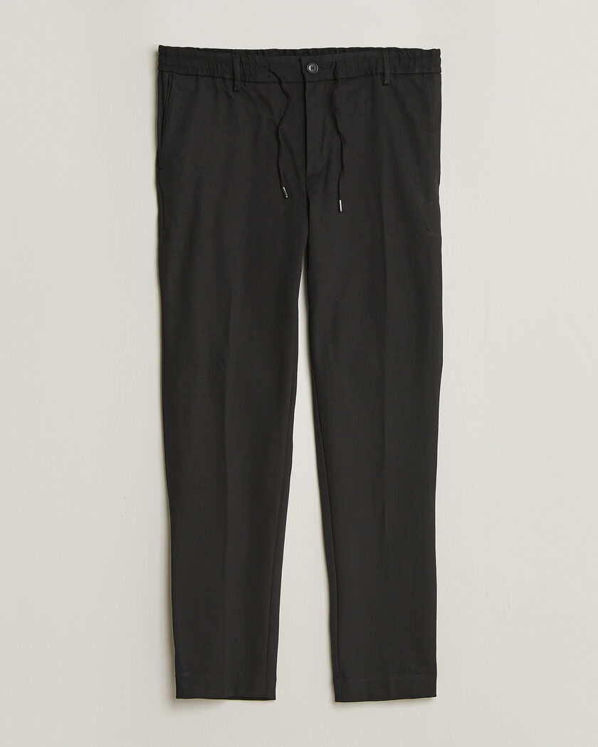 Auralee Wool/Linen Ox Drawstring Pants Black at CareOfCarl.com