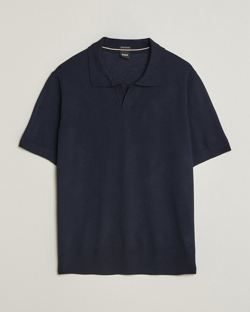 BOSS BLACK Lantoni Knitted Polo Dark Blue – Blue