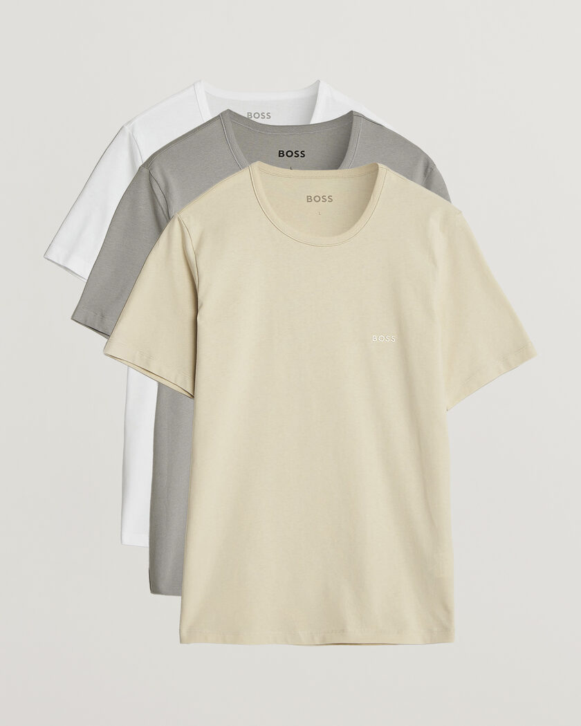 BOSS BLACK 3-Pack Crew Neck T-Shirt White/Beige/Grey – Multi-colour