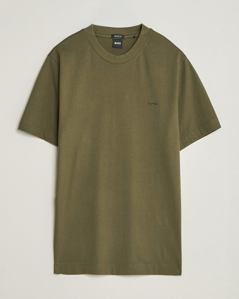 BOSS BLACK Thompson Crew Neck T-Shirt Open Green – Green