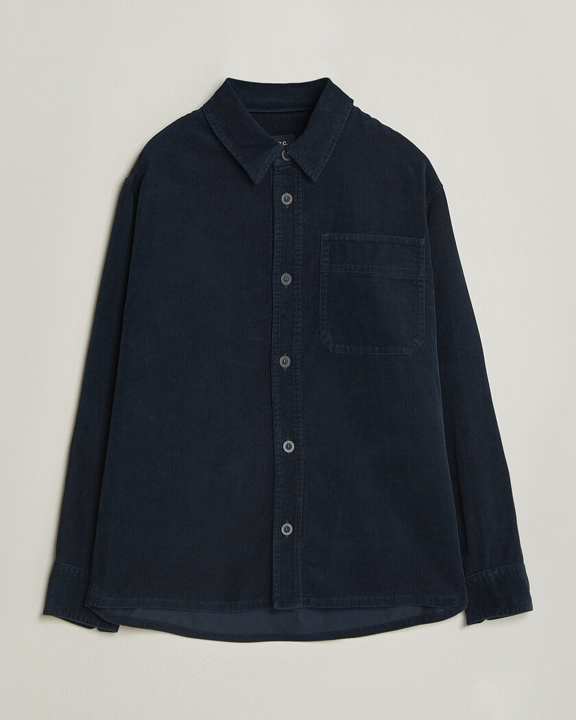 A.P.C. Basile Corduroy Overshirt Dark Navy – Blue