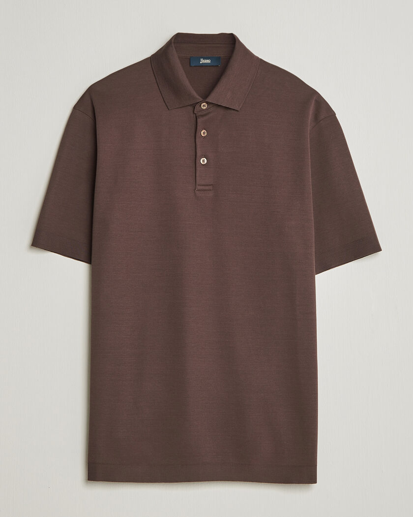 A.P.C. Julian Cotton Knitted Polo Brown at CareOfCarl.com